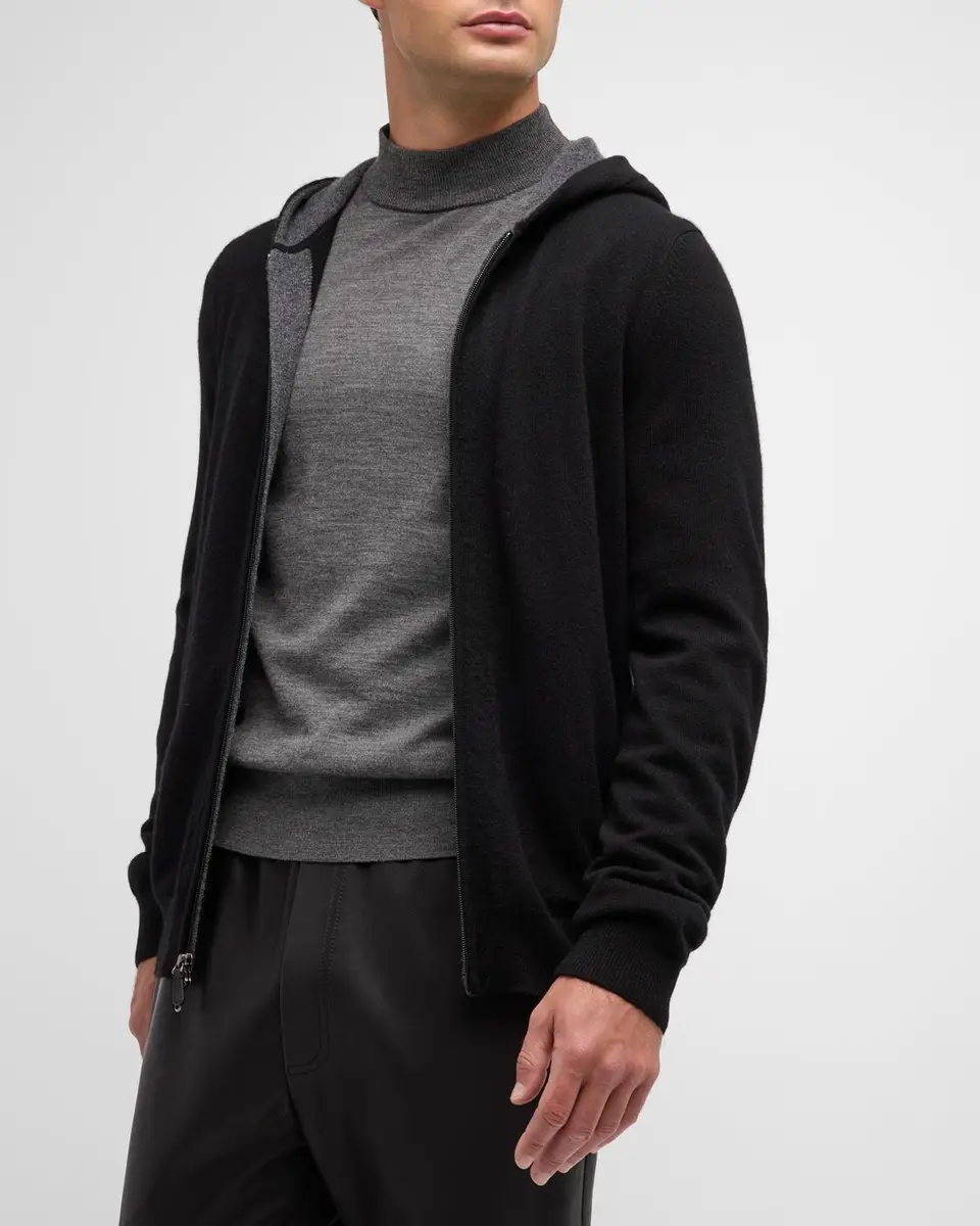 Neiman Marcus Men's Cashmere Full-Zip Hoodie | Thumbnail 7 Neiman Marcus Men's Cashmere Full-Zip Hoodie | Thumbnail 7
