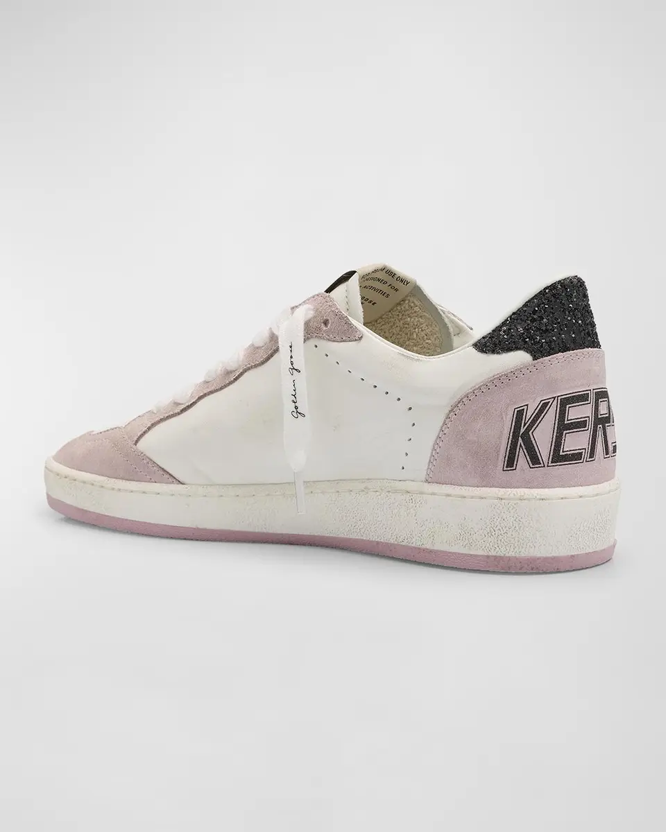 Golden Goose Ballstar Mixed Leather Glitter Low-Top Sneakers | Thumbnail 4