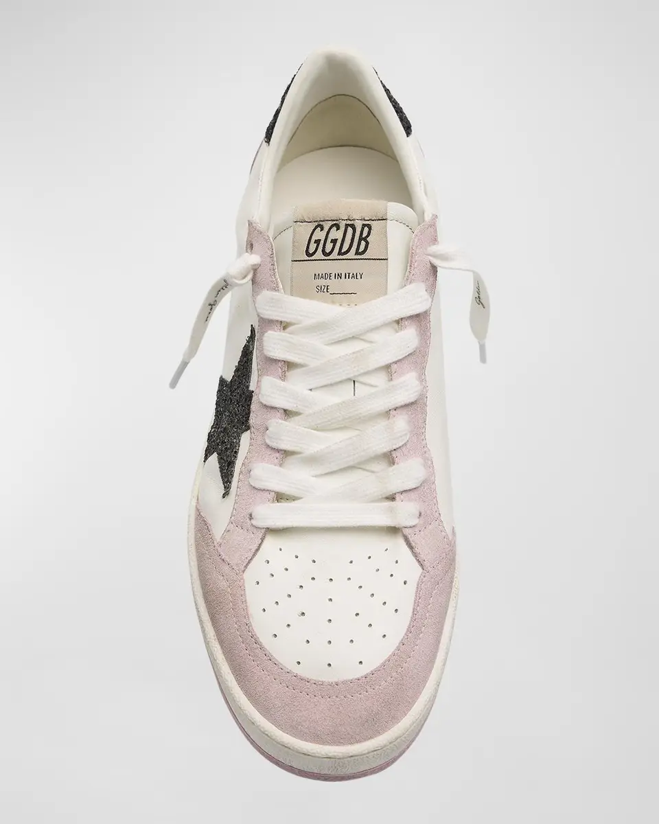 Golden Goose Ballstar Mixed Leather Glitter Low-Top Sneakers | Thumbnail 6