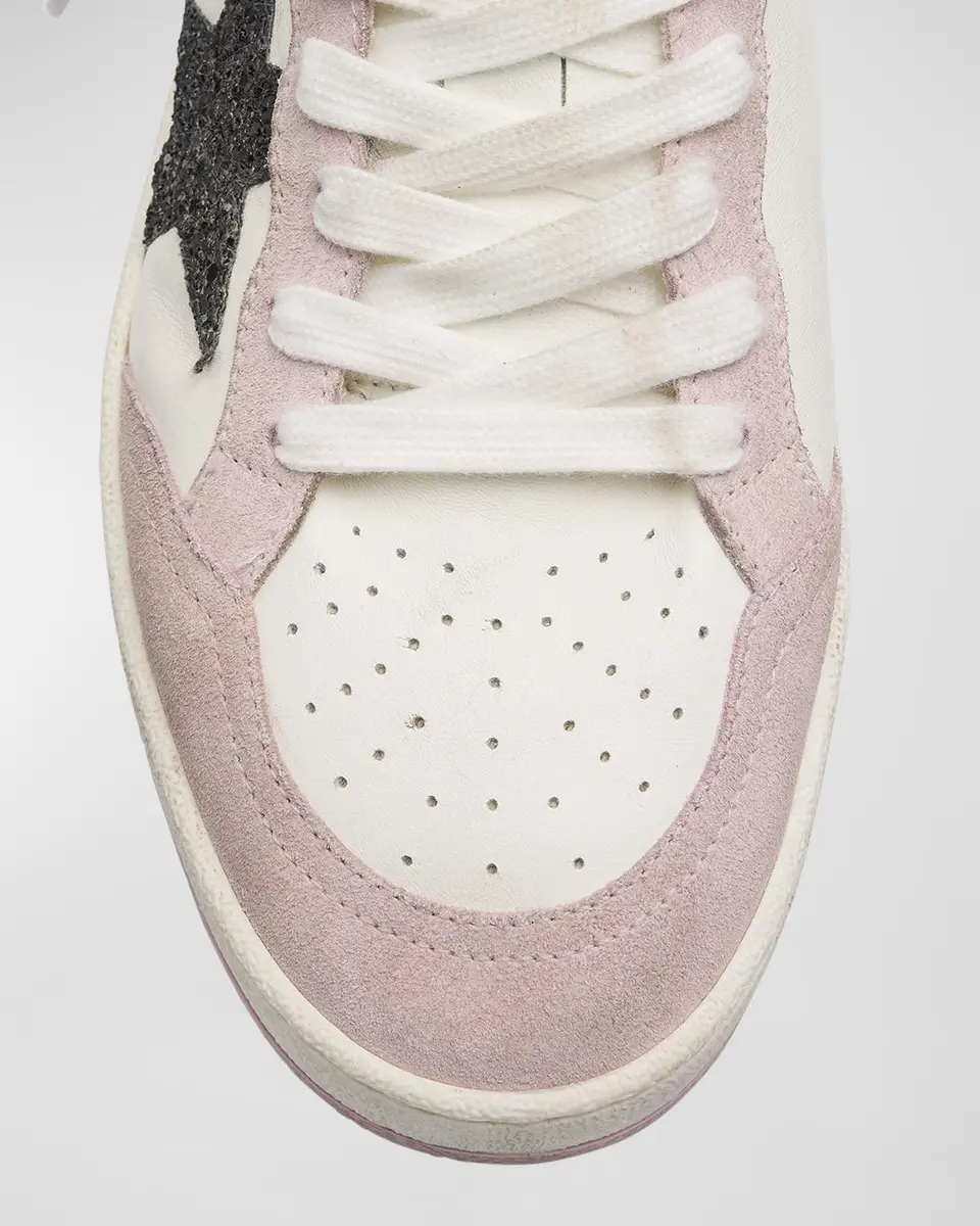 Golden Goose Ballstar Mixed Leather Glitter Low-Top Sneakers | Thumbnail 7