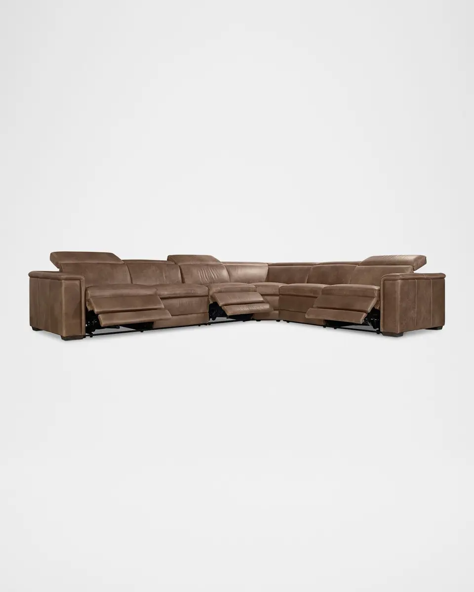 Bernhardt Lioni Leather 4-Piece Power Motion Sectional | Thumbnail 2 Bernhardt Lioni Leather 4-Piece Power Motion Sectional | Thumbnail 2