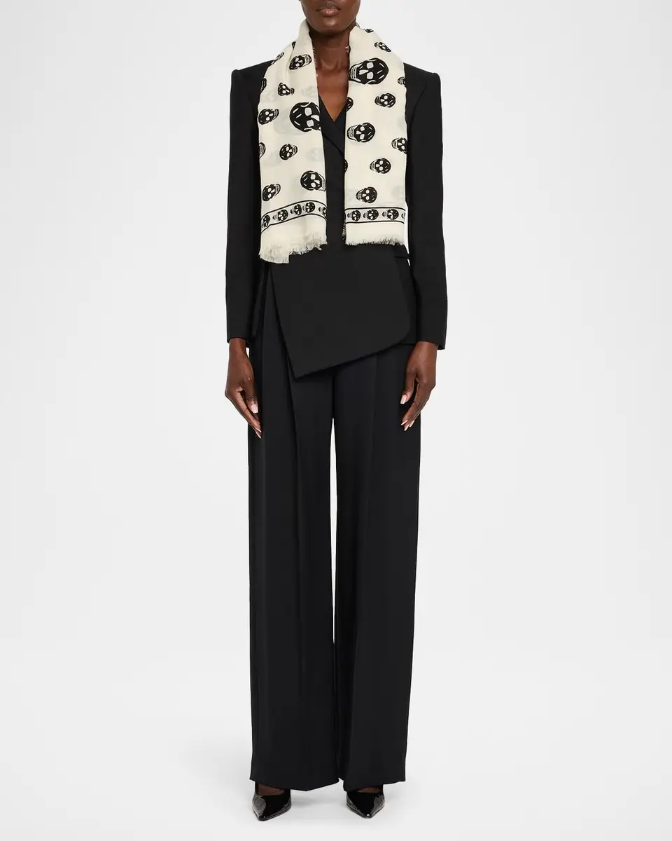 Alexander McQueen Classic Skull Wool Scarf | Thumbnail 2 Alexander McQueen Classic Skull Wool Scarf | Thumbnail 2