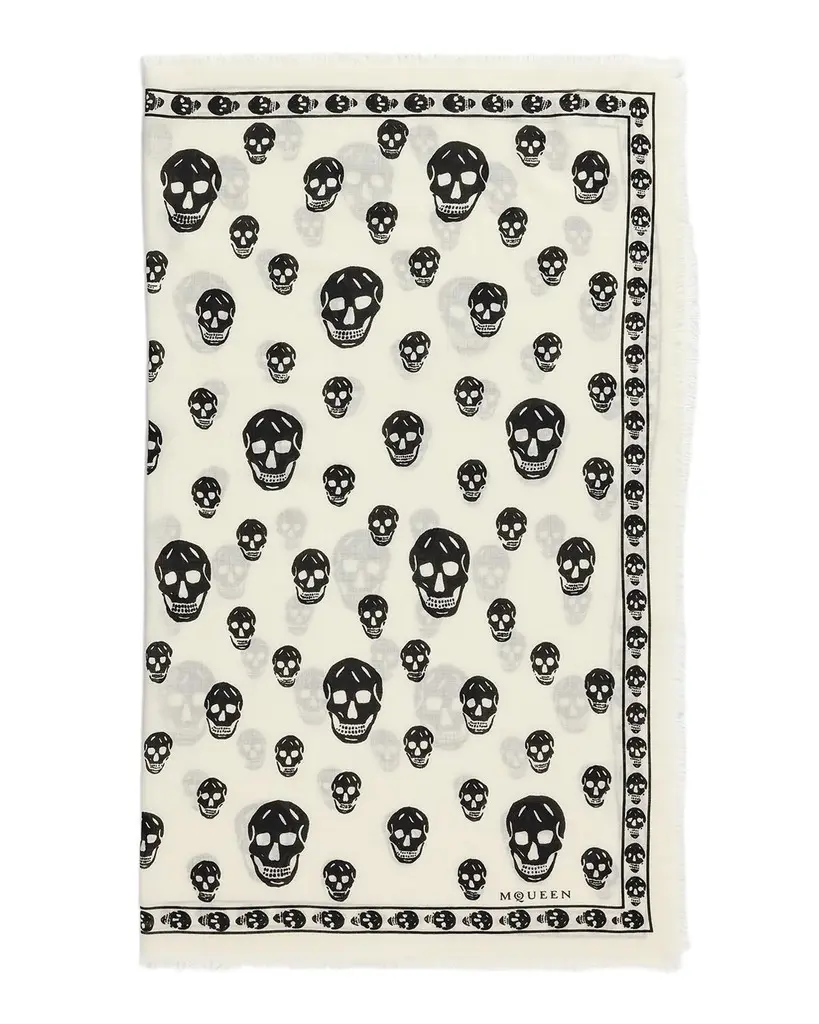 Alexander McQueen Classic Skull Wool Scarf