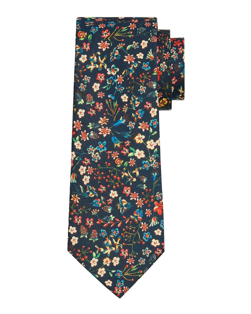 Paul Smith Men's Allover Floral Organic Cotton Tie | Thumbnail 2