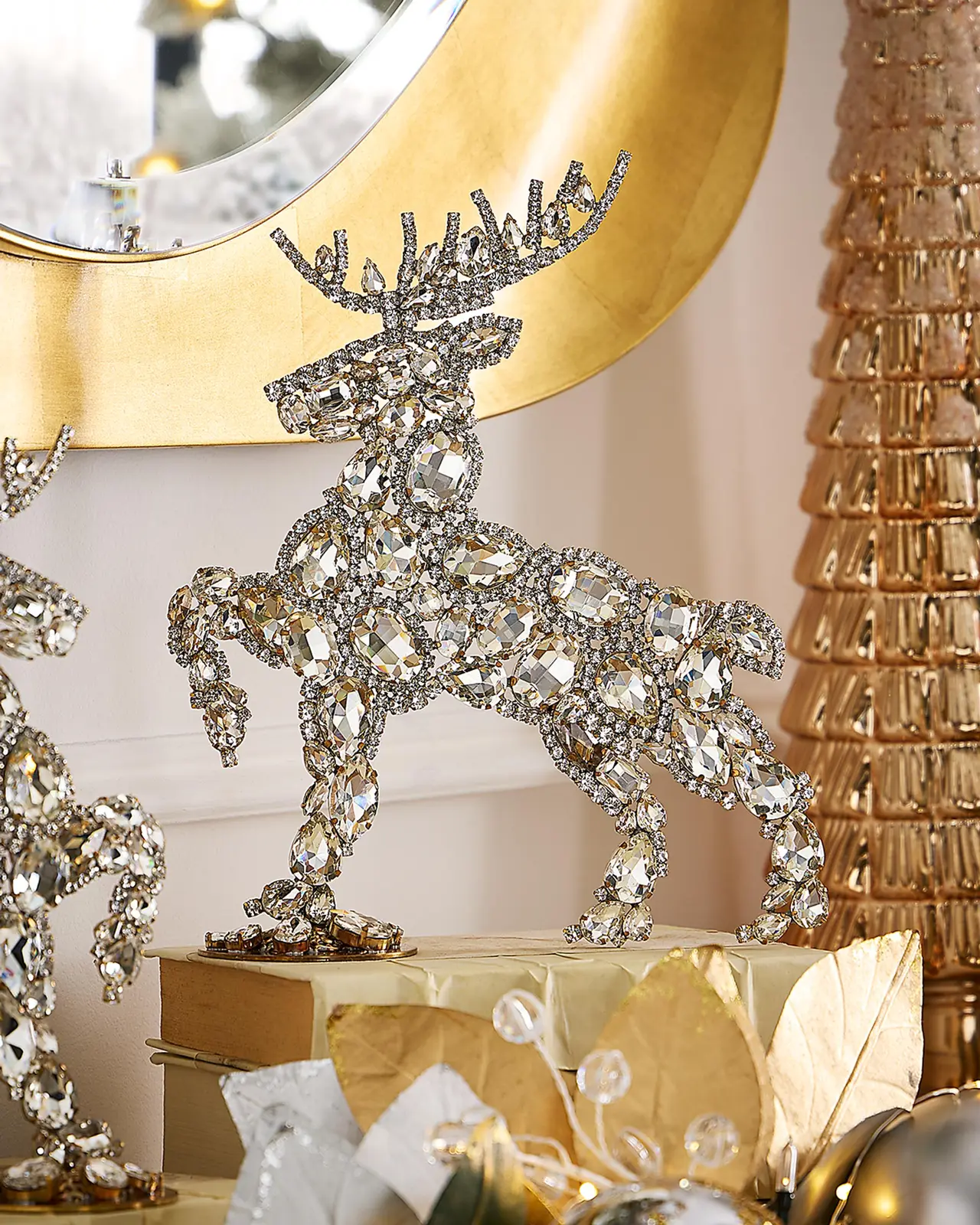 Exclusive Dazzling Valiant Left-Facing Crystal Reindeer Decoration