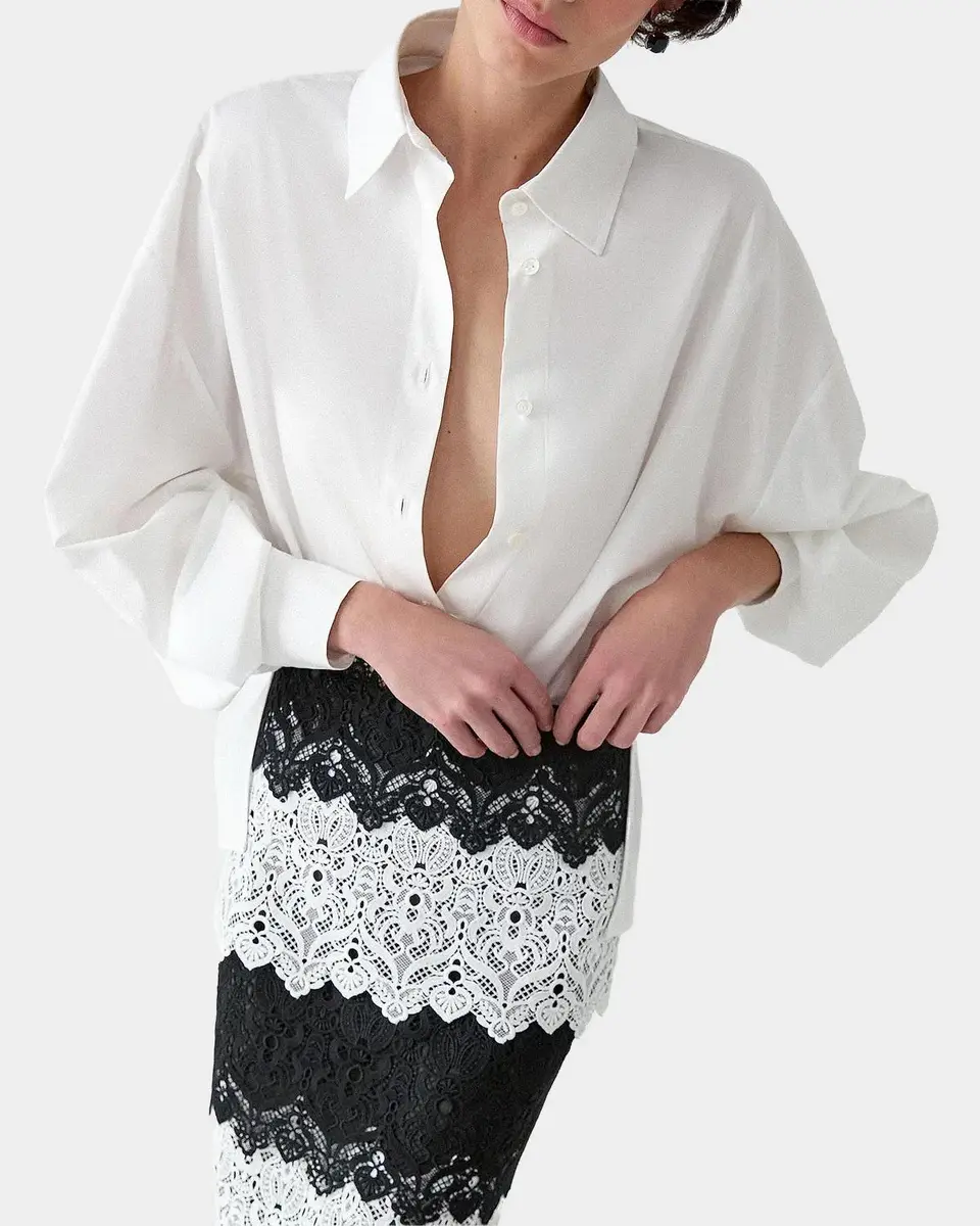 Carolina Herrera Clara Puff-Sleeve Cotton Poplin Button-Down Shirt | Thumbnail 5 Carolina Herrera Clara Puff-Sleeve Cotton Poplin Button-Down Shirt | Thumbnail 5