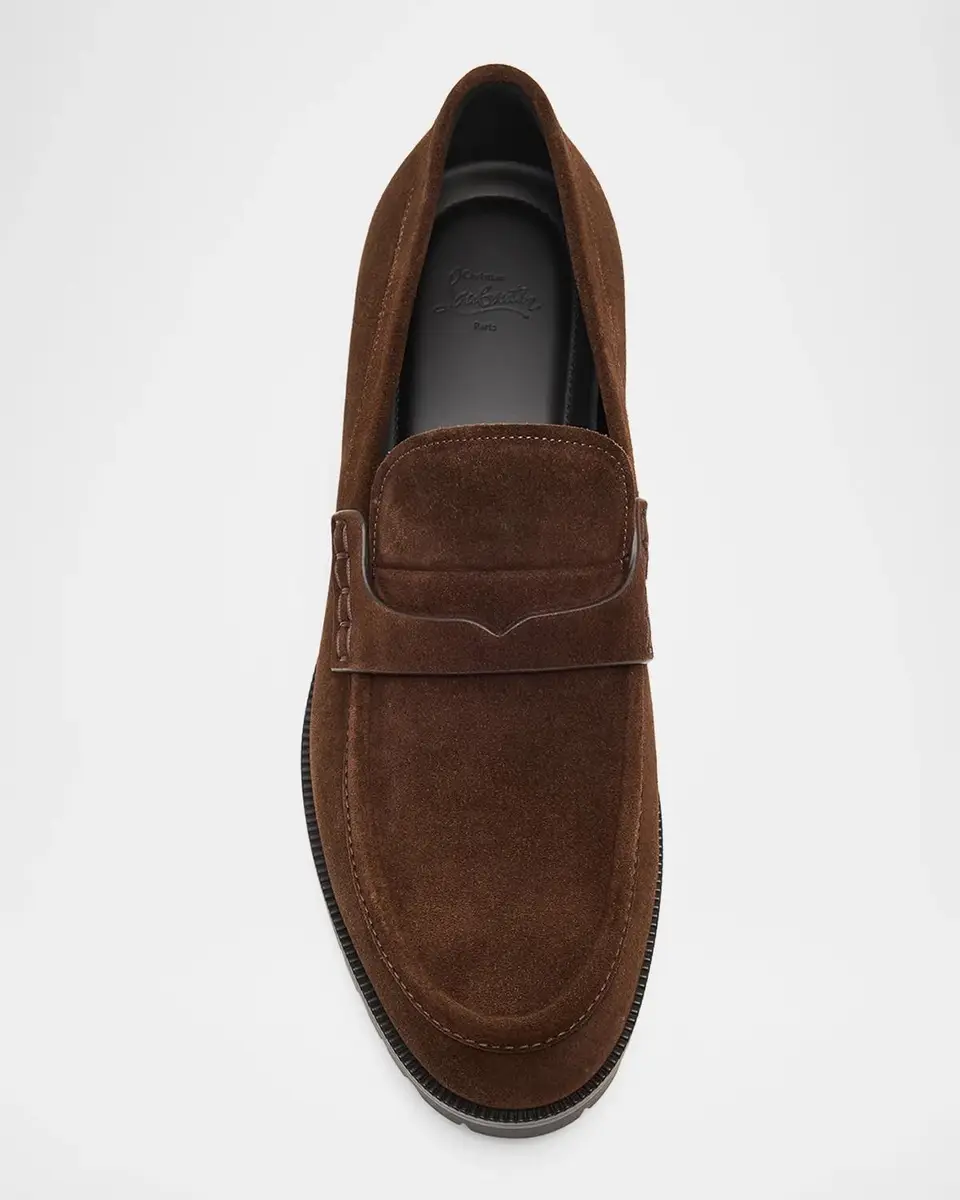 Christian Louboutin Men's Cavavin Leather Lug-Sole Penny Loafers | Thumbnail 4