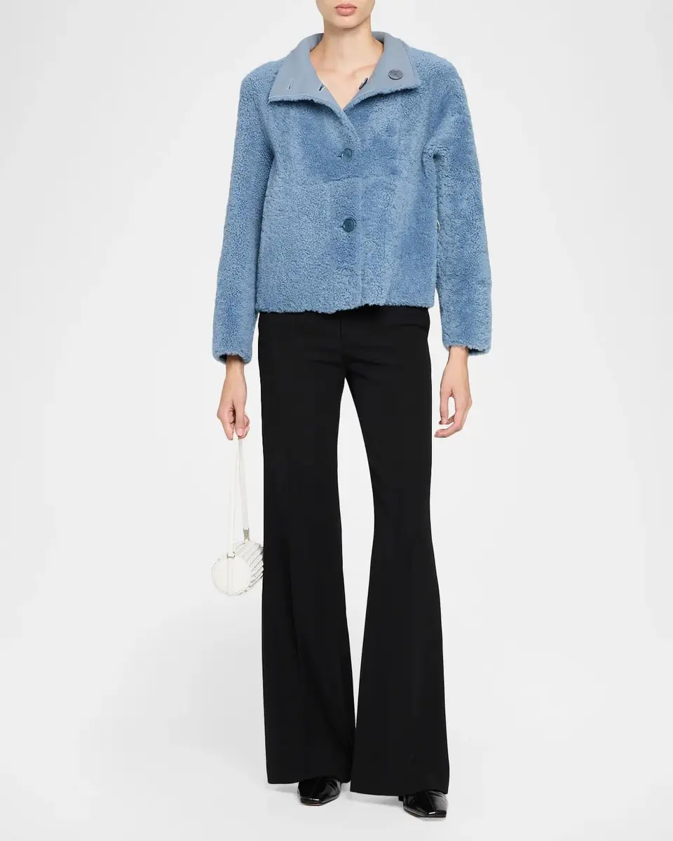 Akris punto Throw Over Lamb Shearling Reversible Coat | Thumbnail 2