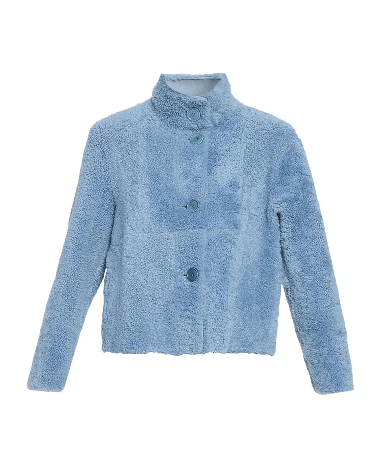 Akris punto Throw Over Lamb Shearling Reversible Coat