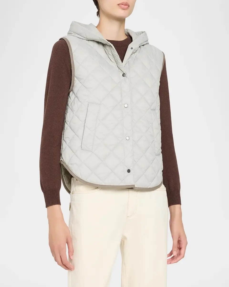 Brunello Cucinelli Hooded Quilted Outerwear Vest | Thumbnail 4 Brunello Cucinelli Hooded Quilted Outerwear Vest | Thumbnail 4
