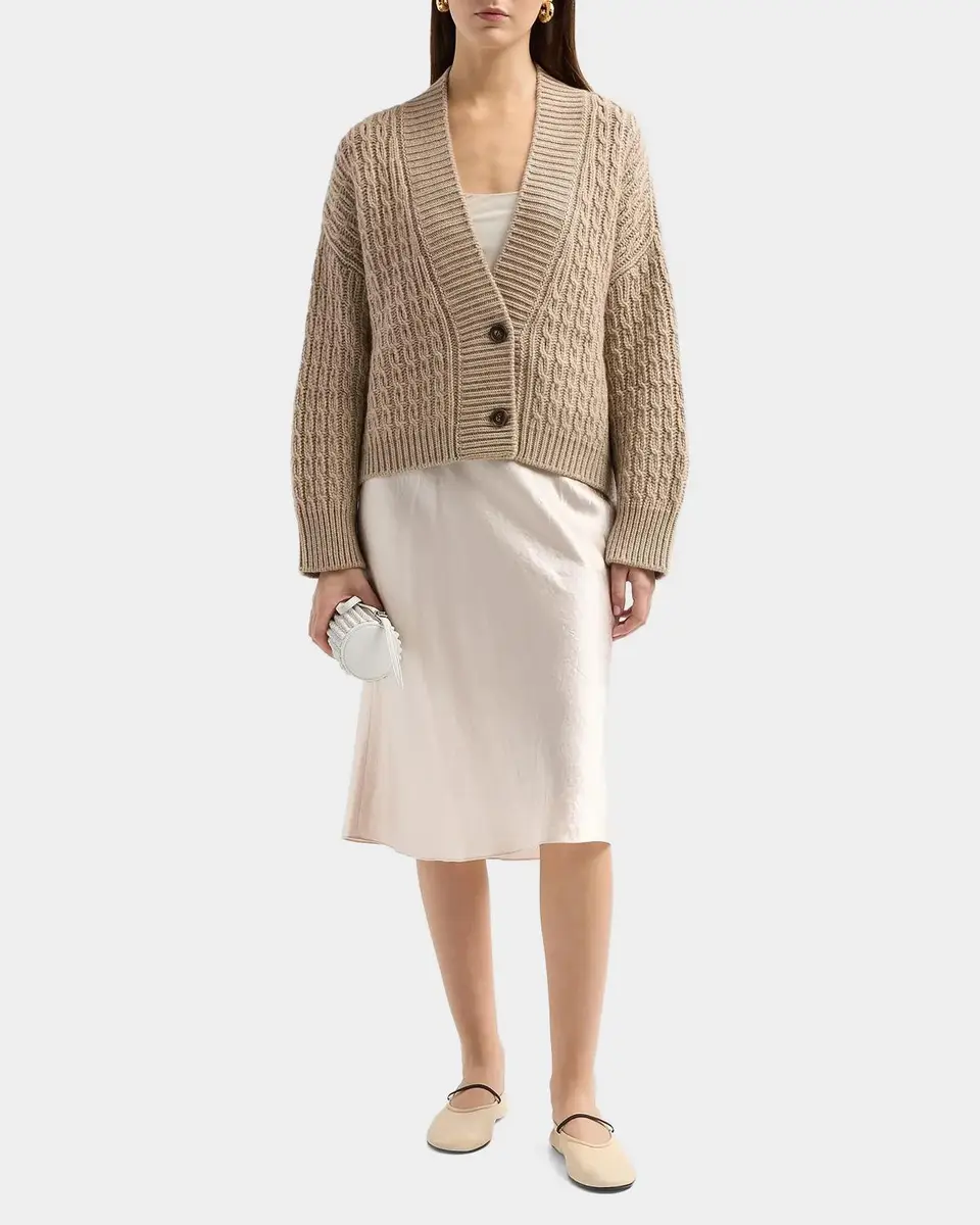 Malo Anna Cashmere Cable-Knit V-Neck Cardigan | Thumbnail 2 Malo Anna Cashmere Cable-Knit V-Neck Cardigan | Thumbnail 2