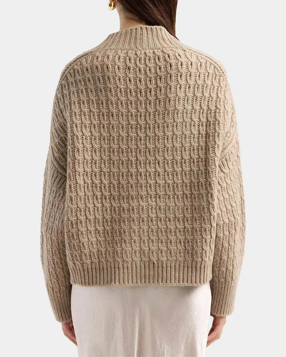 Malo Anna Cashmere Cable-Knit V-Neck Cardigan | Thumbnail 3 Malo Anna Cashmere Cable-Knit V-Neck Cardigan | Thumbnail 3