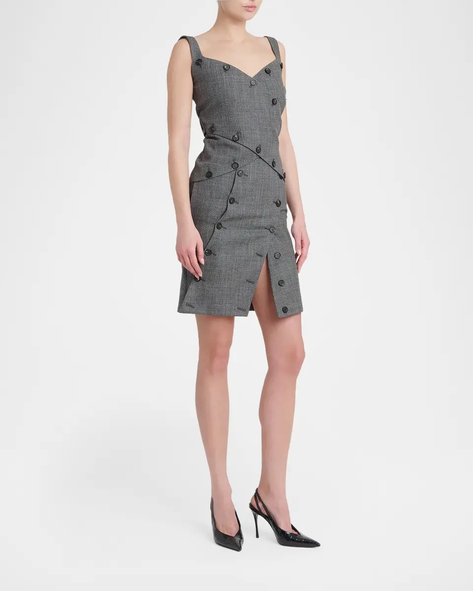 Ferragamo Button-Embellished Mouline Wool Top | Thumbnail 2