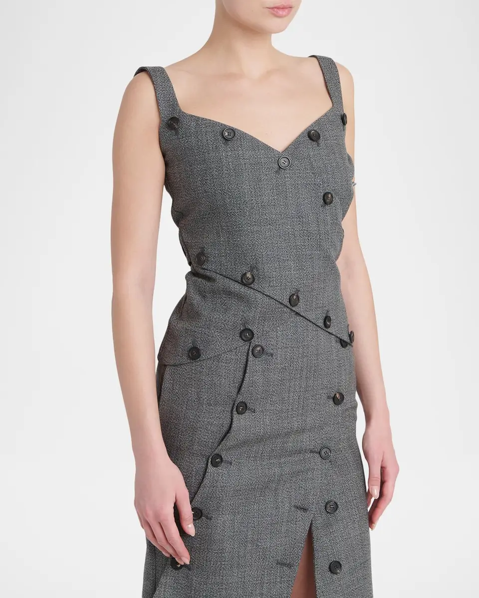 Ferragamo Button-Embellished Mouline Wool Top | Thumbnail 4