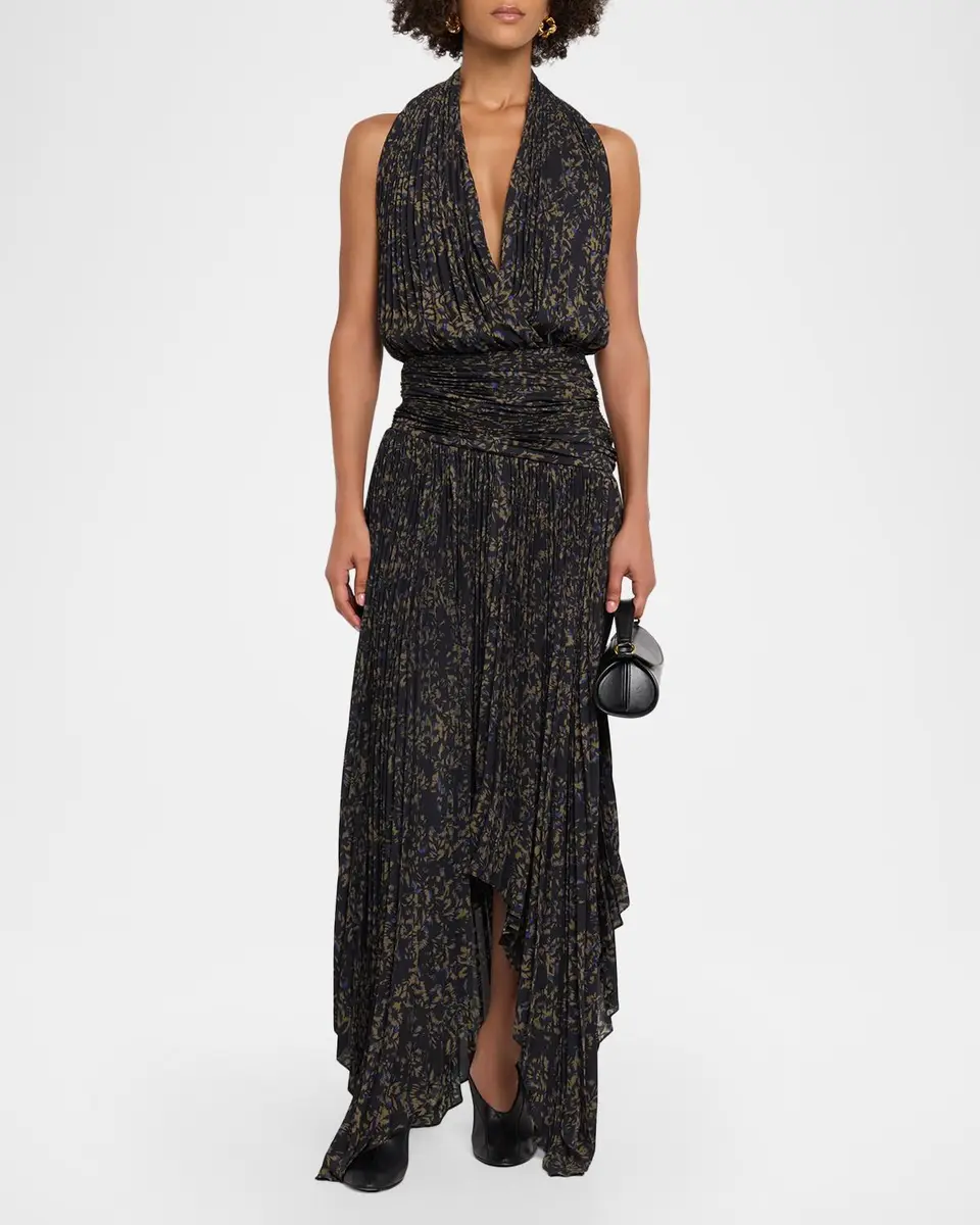 Proenza Schouler Paulina Pleated Halter Handkerchief Maxi Dress | Thumbnail 2 Proenza Schouler Paulina Pleated Halter Handkerchief Maxi Dress | Thumbnail 2