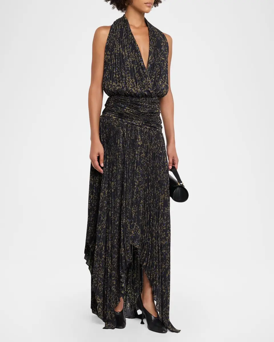 Proenza Schouler Paulina Pleated Halter Handkerchief Maxi Dress | Thumbnail 4 Proenza Schouler Paulina Pleated Halter Handkerchief Maxi Dress | Thumbnail 4