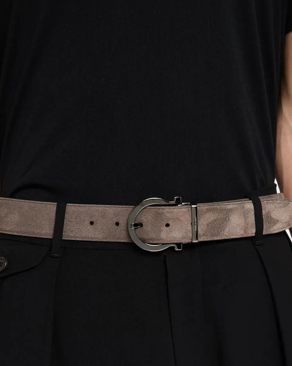 Ferragamo Men's Gancio-Buckle Reversible Leather Belt | Thumbnail 2