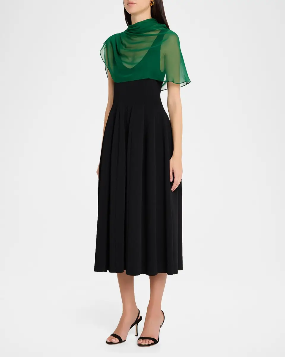 Lela Rose Silk Chiffon Capelet | Thumbnail 2