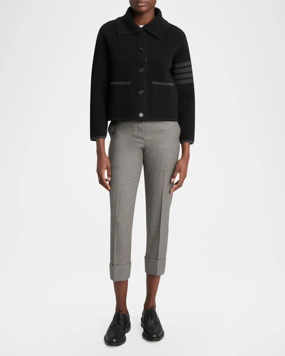Thom Browne 4-Bar Stripe Cotton Pique Hybrid Polo Jacket | Thumbnail 2