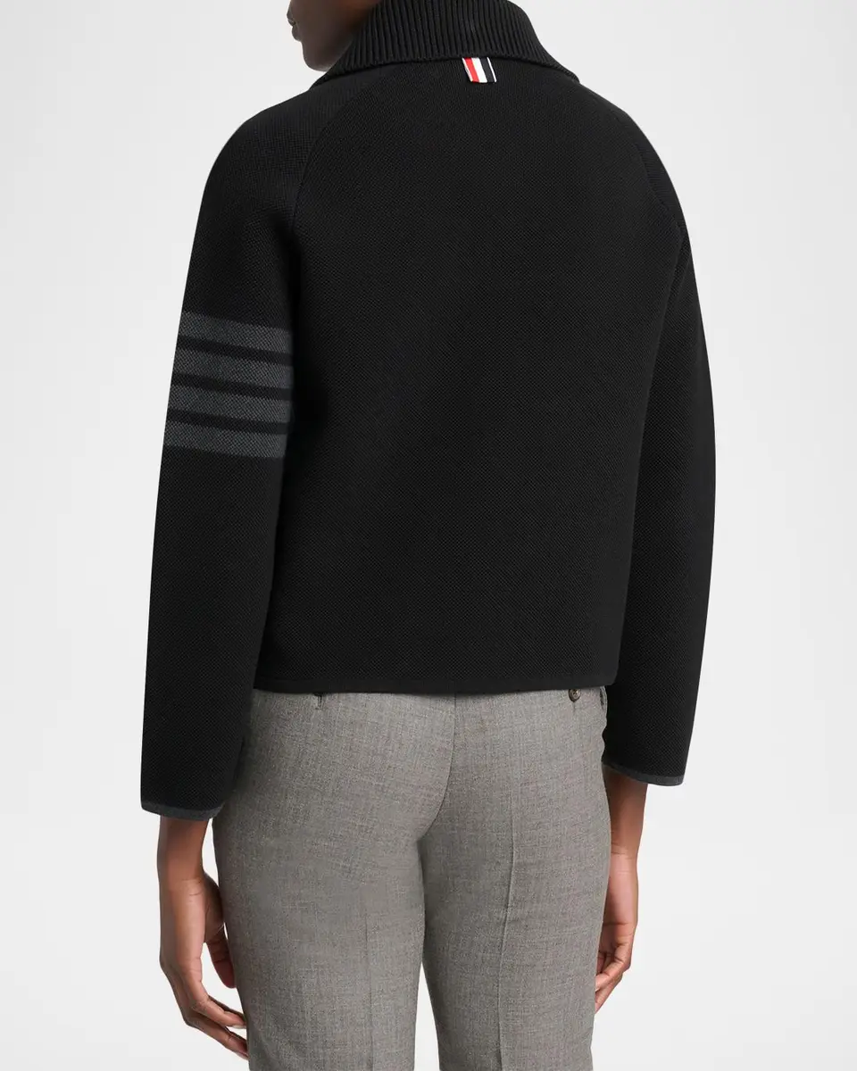 Thom Browne 4-Bar Stripe Cotton Pique Hybrid Polo Jacket | Thumbnail 3