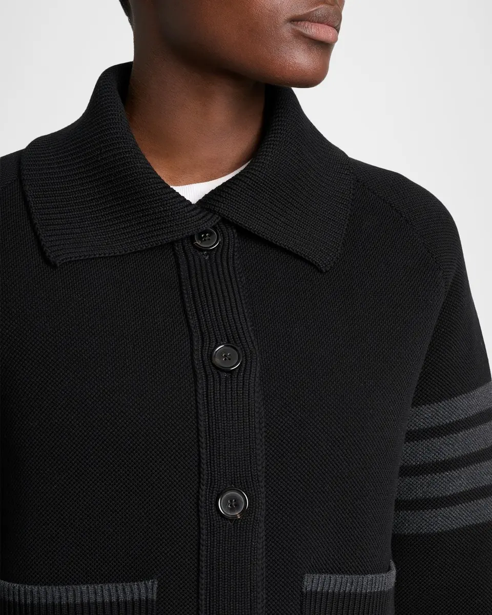 Thom Browne 4-Bar Stripe Cotton Pique Hybrid Polo Jacket | Thumbnail 5