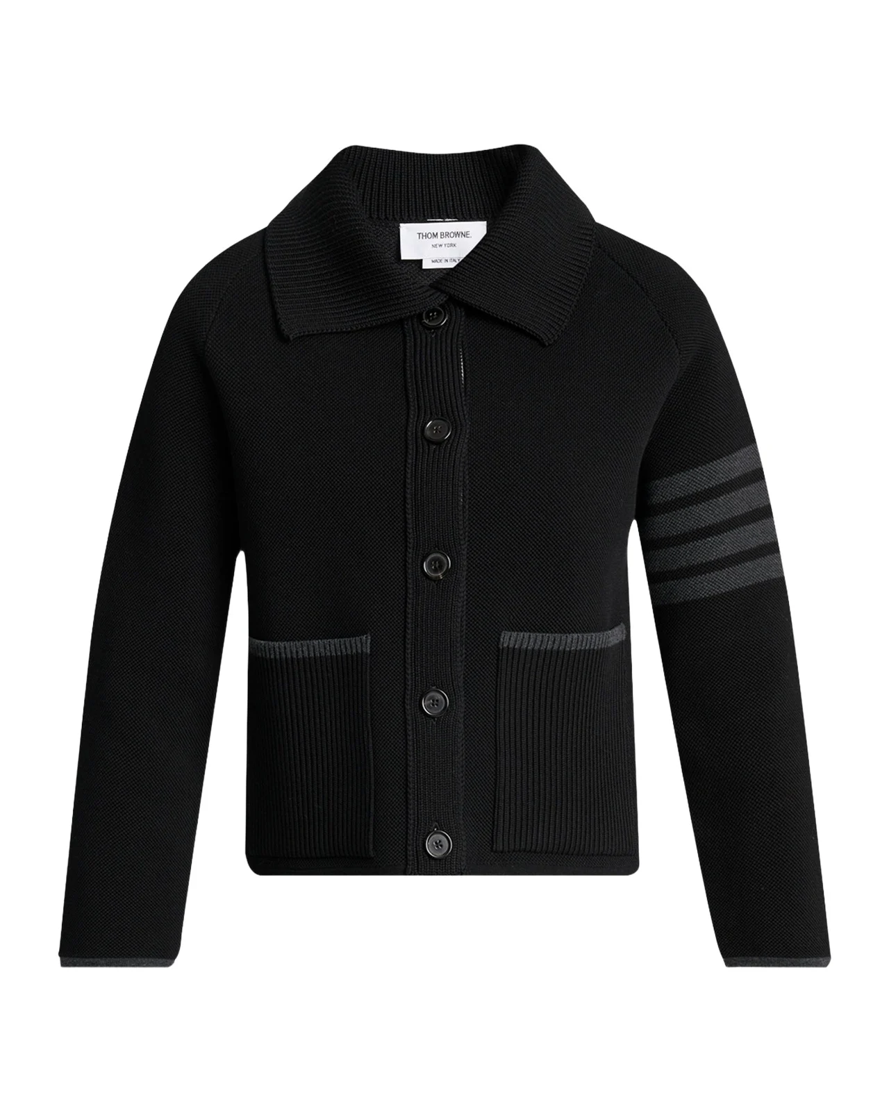 Thom Browne 4-Bar Stripe Cotton Pique Hybrid Polo Jacket