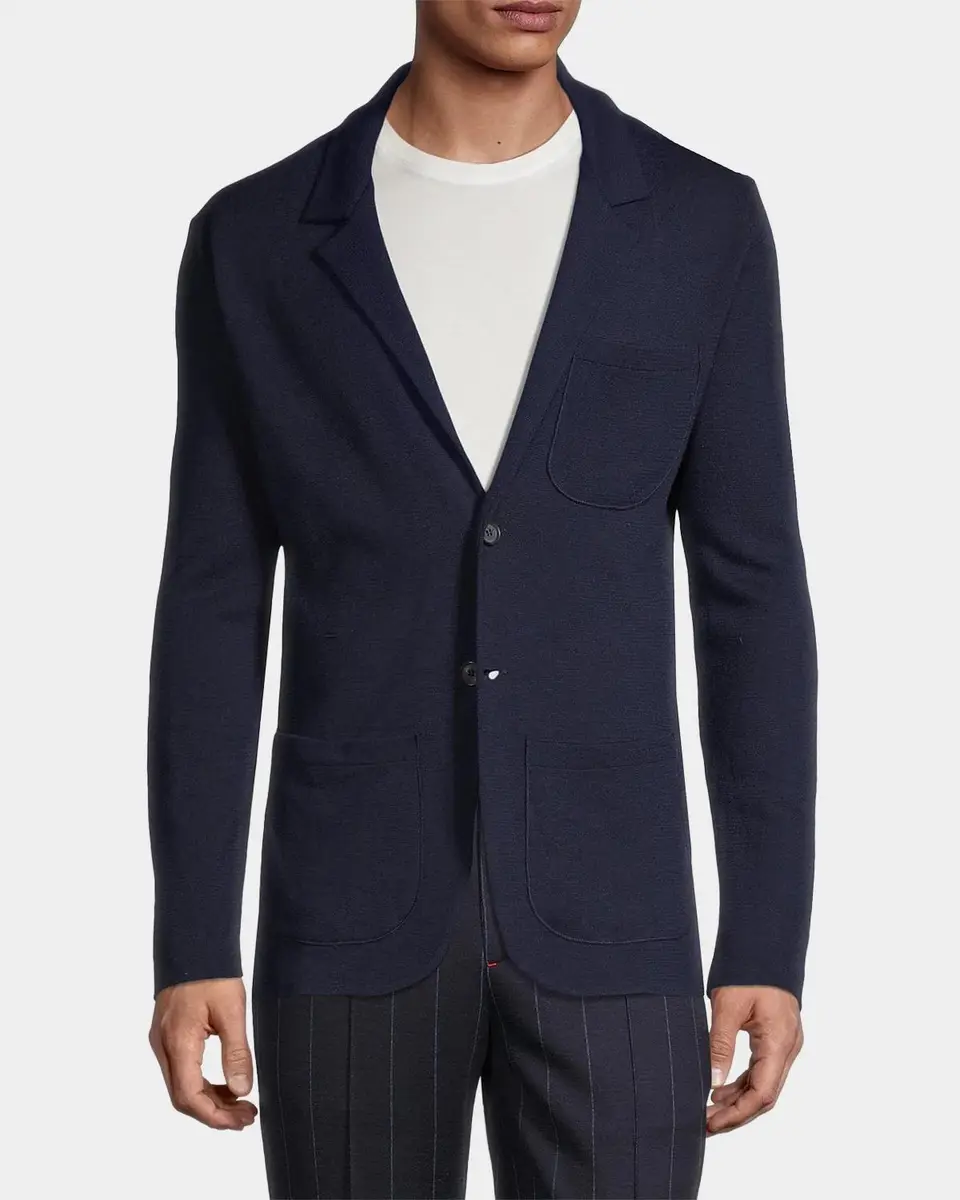 Isaia Men's Wool-Blend Sweater Jacket | Thumbnail 4 Isaia Men's Wool-Blend Sweater Jacket | Thumbnail 4