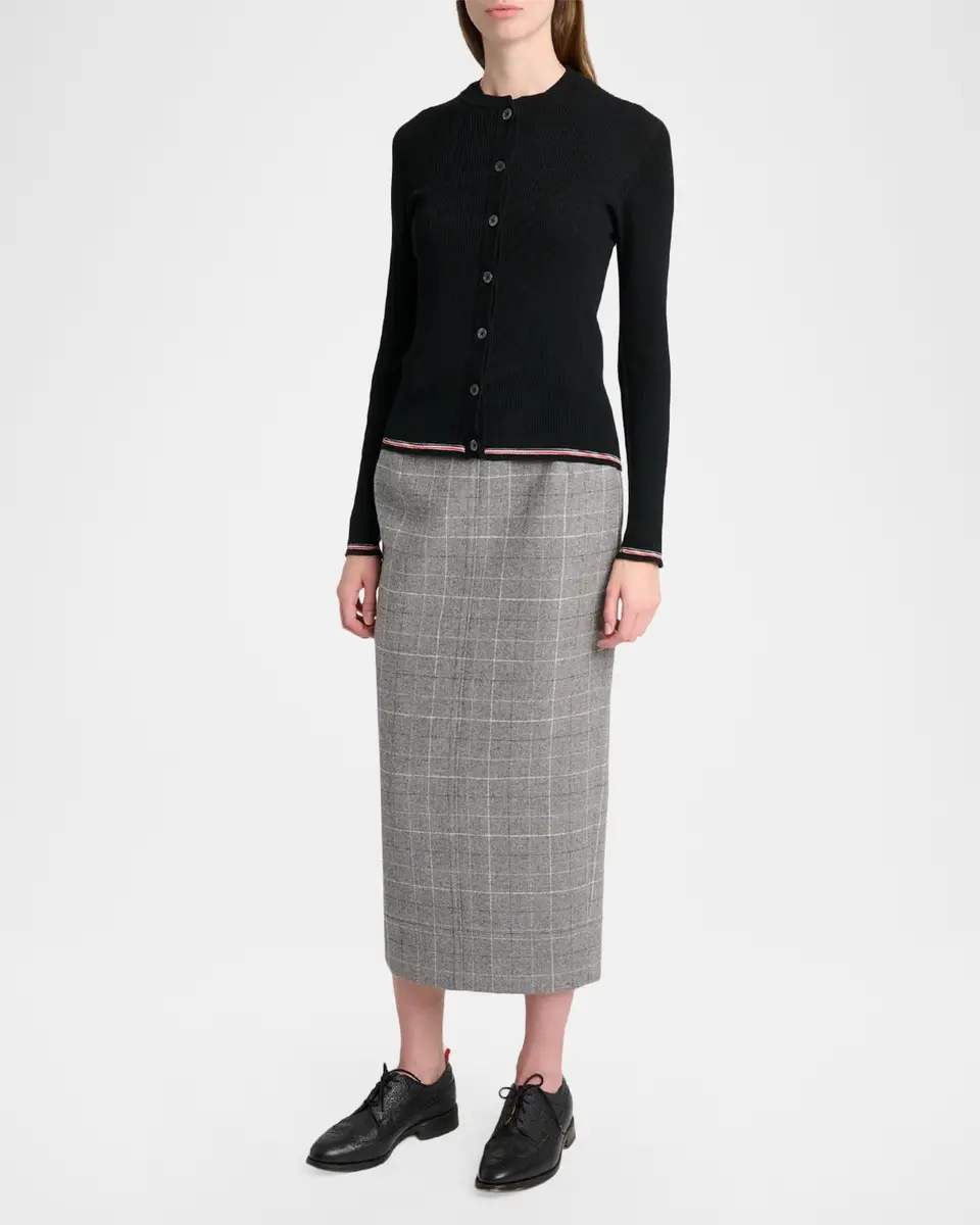 Thom Browne Rib-Knit Wool Cardigan | Thumbnail 2 Thom Browne Rib-Knit Wool Cardigan | Thumbnail 2