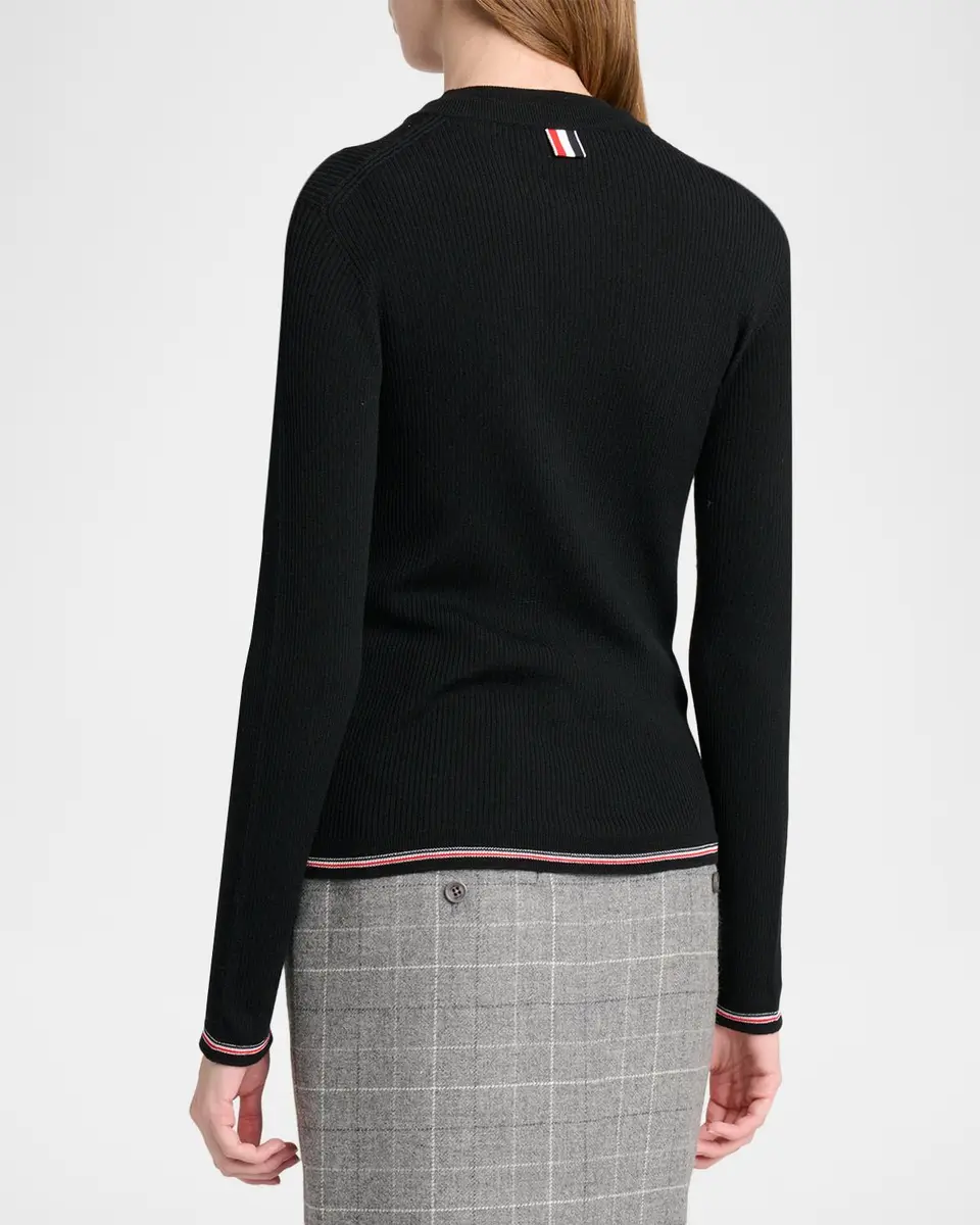 Thom Browne Rib-Knit Wool Cardigan | Thumbnail 3 Thom Browne Rib-Knit Wool Cardigan | Thumbnail 3