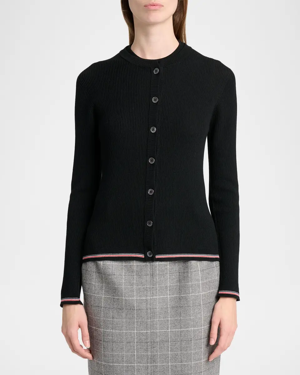 Thom Browne Rib-Knit Wool Cardigan | Thumbnail 4 Thom Browne Rib-Knit Wool Cardigan | Thumbnail 4