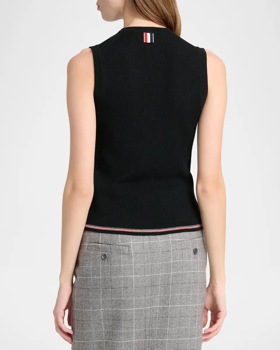 Thom Browne RWB Wool Rib-Knit Shell Top | Thumbnail 3