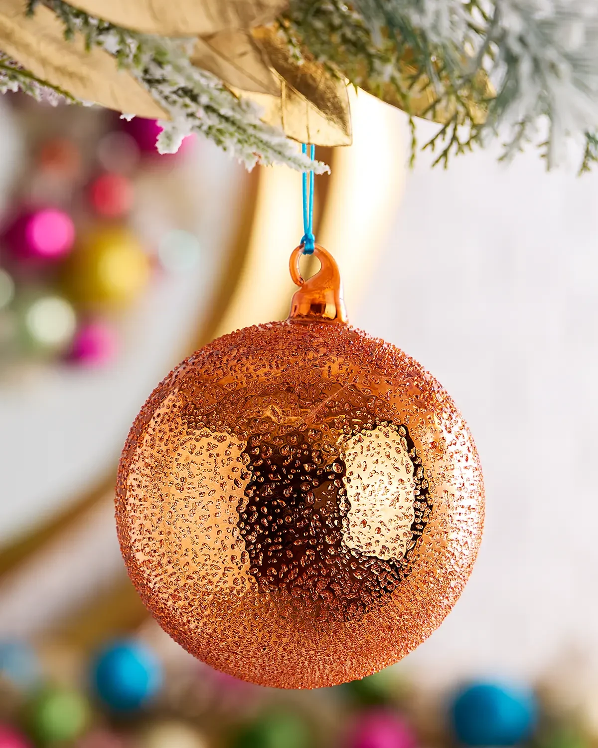 Winward Home x Jim Marvin 4.7" Beaded Glass Ball Christmas Ornament