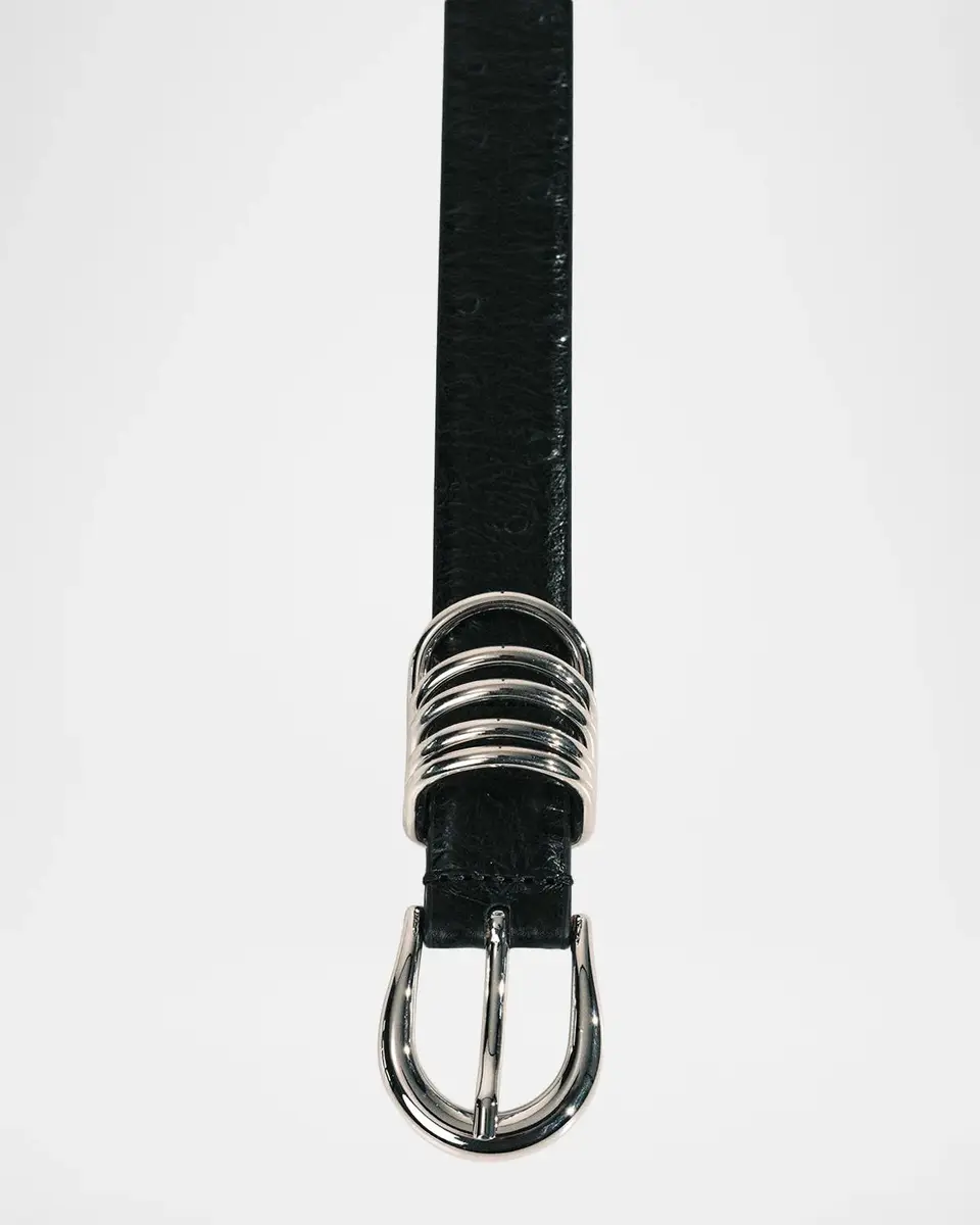 Déhanche Hollyhock Ostrich-Embossed Leather Belt | Thumbnail 3