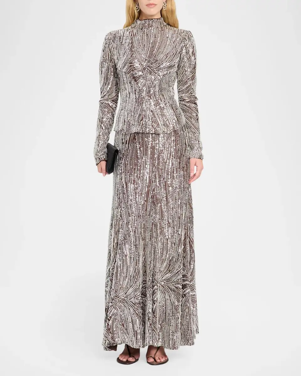 Rabanne Embellished Satin A-Line Maxi Skirt | Thumbnail 2 Rabanne Embellished Satin A-Line Maxi Skirt | Thumbnail 2