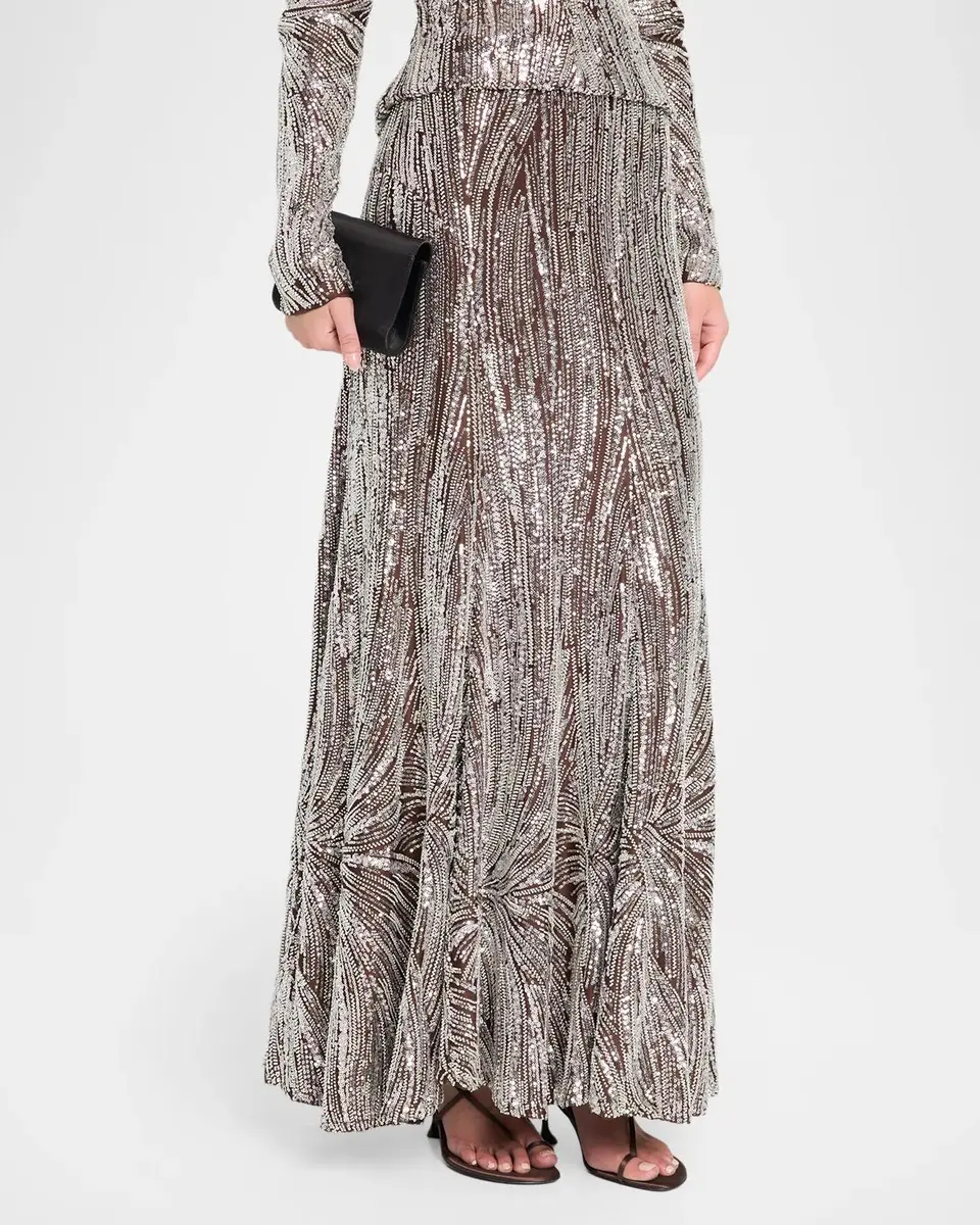 Rabanne Embellished Satin A-Line Maxi Skirt | Thumbnail 4 Rabanne Embellished Satin A-Line Maxi Skirt | Thumbnail 4