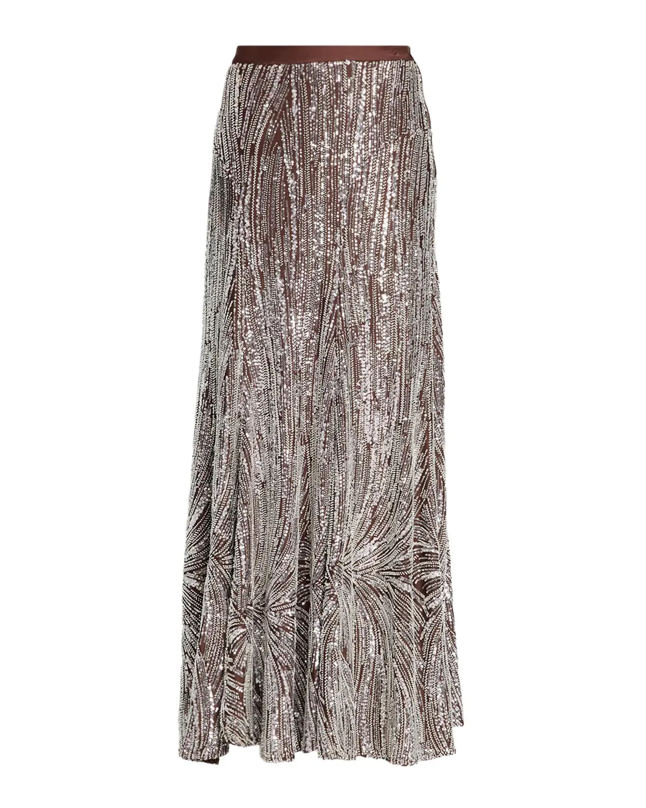 Embellished Satin A-Line Maxi Skirt Embellished Satin A-Line Maxi Skirt
