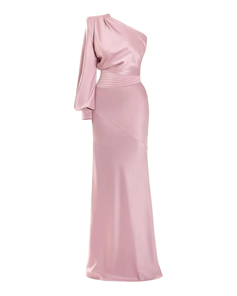 Zhivago Don 't Look Now Draped One-Shoulder Satin Gown