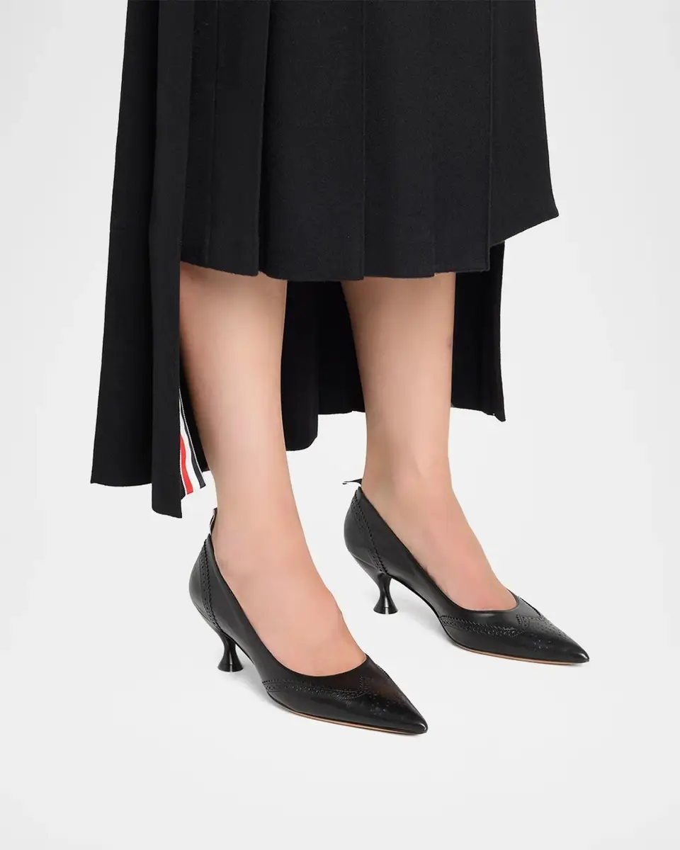 Thom Browne 50mm Wingtip Leather Pumps | Thumbnail 2 Thom Browne 50mm Wingtip Leather Pumps | Thumbnail 2