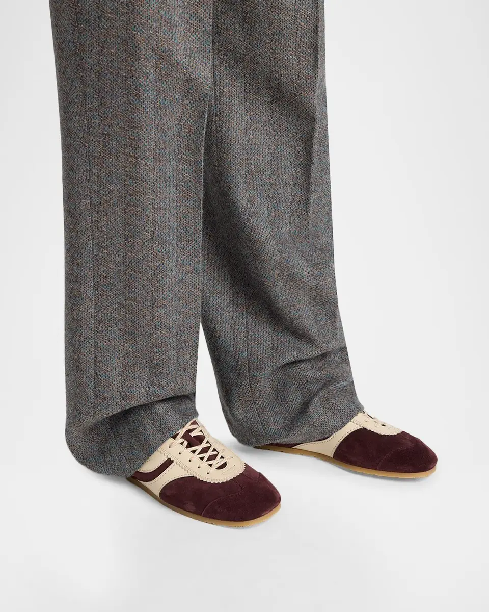 Dries Van Noten Men's Mosaicon T-Toe Suede Low-Top Sneakers | Thumbnail 2