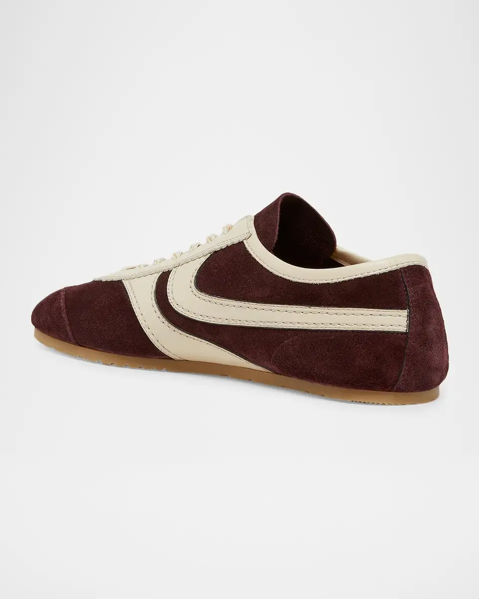 Dries Van Noten Men's Mosaicon T-Toe Suede Low-Top Sneakers | Thumbnail 4
