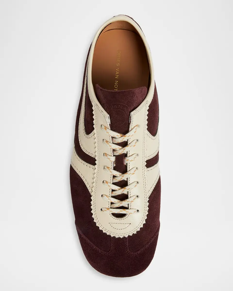 Dries Van Noten Men's Mosaicon T-Toe Suede Low-Top Sneakers | Thumbnail 6