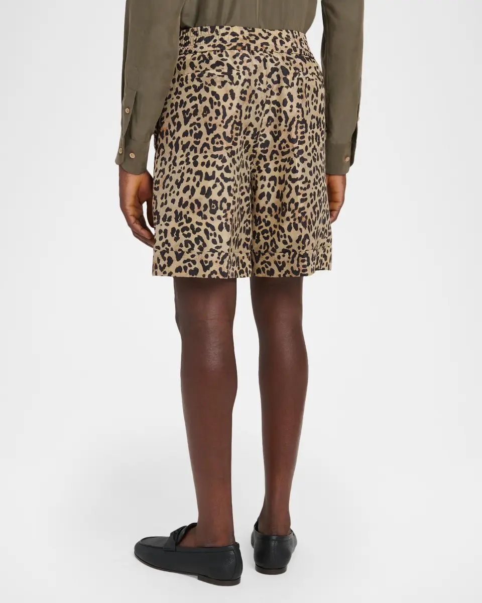 Valentino Garavani Men's Silk Leopard-Print Bermuda Shorts | Thumbnail 3 Valentino Garavani Men's Silk Leopard-Print Bermuda Shorts | Thumbnail 3