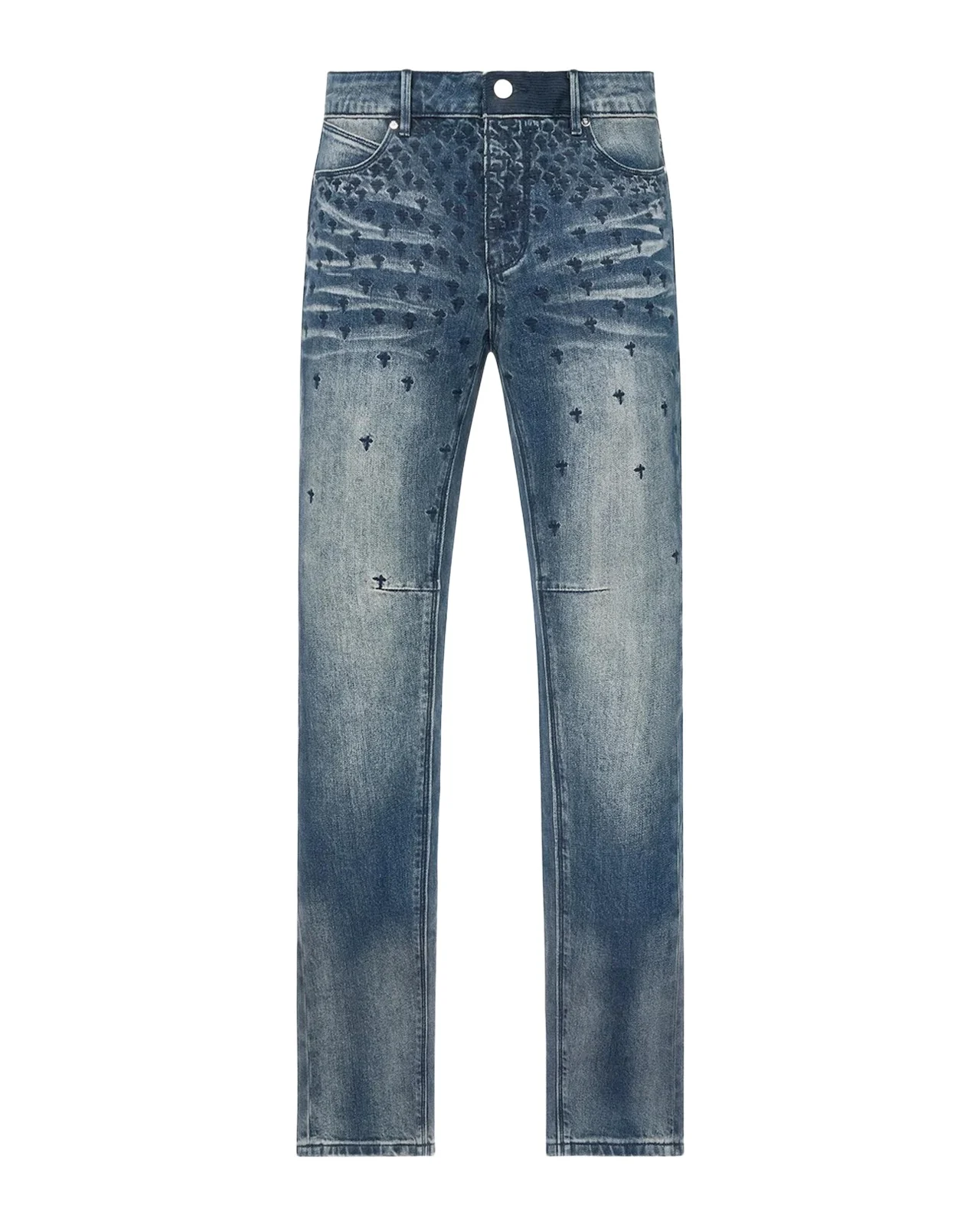 RTA Men's Bryant Embroidered-Cross Skinny Jeans