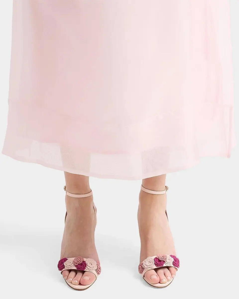 Manolo Blahnik Floral Appliqué Silk Stiletto Sandals | Thumbnail 2 Manolo Blahnik Floral Appliqué Silk Stiletto Sandals | Thumbnail 2