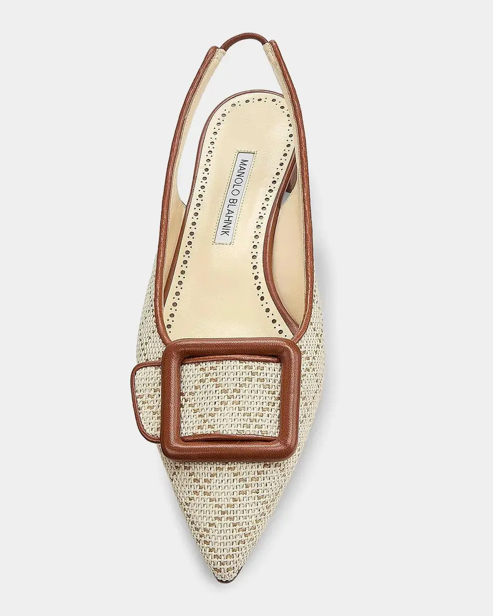 Manolo Blahnik Maylurabi Diamond-Pattern Slingback Pumps | Thumbnail 4