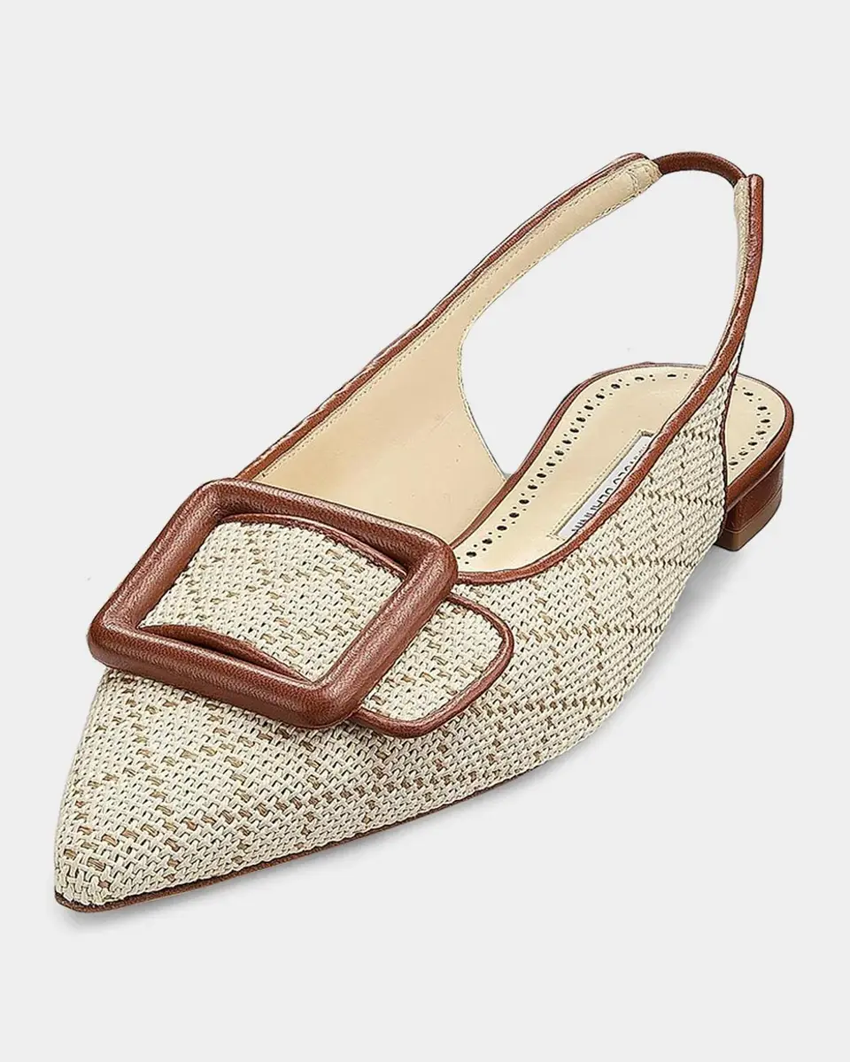 Manolo Blahnik Maylurabi Diamond-Pattern Slingback Pumps | Thumbnail 5