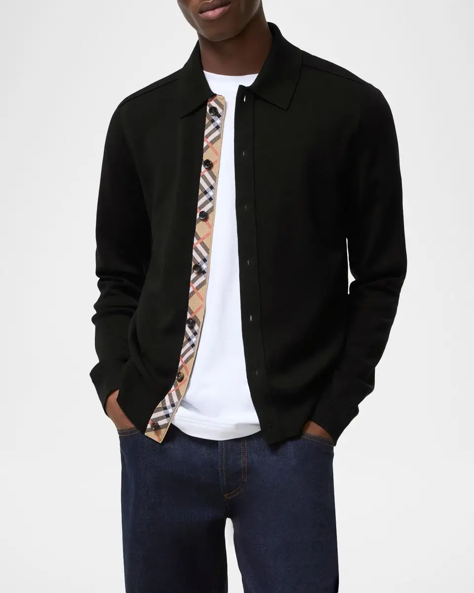 Burberry Men's Channing Wool Cardigan | Thumbnail 2
