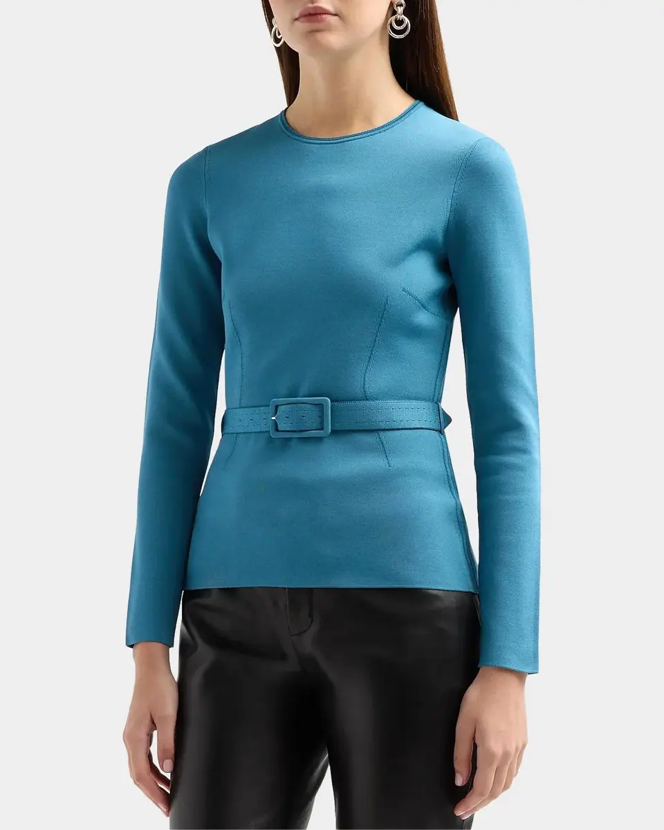 Tom Ford Olivinegr Long-Sleeve Belted Top | Thumbnail 4 Tom Ford Olivinegr Long-Sleeve Belted Top | Thumbnail 4