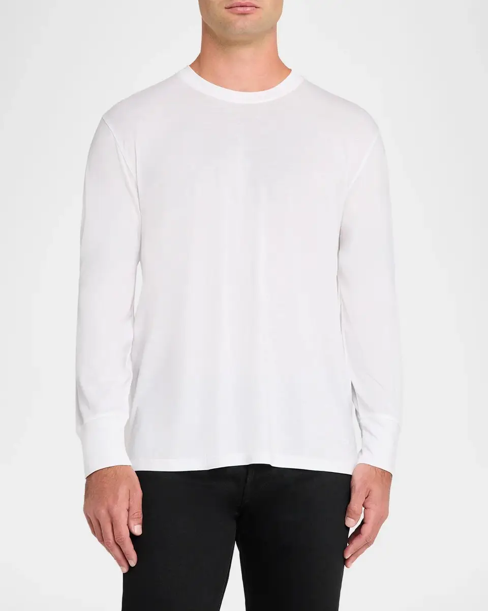 Tom Ford Men's Lyocell and Cotton Long-Sleeve T-Shirt | Thumbnail 4 Tom Ford Men's Lyocell and Cotton Long-Sleeve T-Shirt | Thumbnail 4