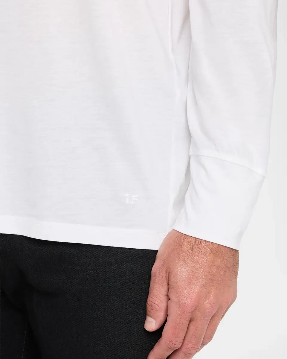 Tom Ford Men's Lyocell and Cotton Long-Sleeve T-Shirt | Thumbnail 5 Tom Ford Men's Lyocell and Cotton Long-Sleeve T-Shirt | Thumbnail 5